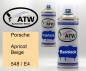 Preview: Porsche, Apricot Beige, 548 / E4: 400ml Sprühdose + 400ml Klarlack - Set, von ATW Autoteile West.